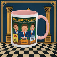 Premium Ready to Go Freemason Design | Accent Coloured 11oz Mug | Helping Hands of the Lodge | Charity Steward - Masonic Mugs