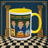 Premium Ready to Go Freemason Design | Accent Coloured 11oz Mug | Helping Hands of the Lodge | Charity Steward - Masonic Mugs
