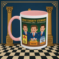 Premium Ready to Go Freemason Design | Accent Coloured 11oz Mug | Helping Hands of the Lodge | Charity Steward - Masonic Mugs