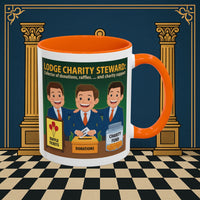 Premium Ready to Go Freemason Design | Accent Coloured 11oz Mug | Helping Hands of the Lodge | Charity Steward - Masonic Mugs