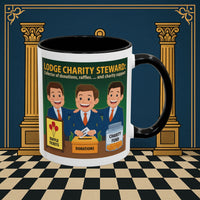 Premium Ready to Go Freemason Design | Accent Coloured 11oz Mug | Helping Hands of the Lodge | Charity Steward - Masonic Mugs