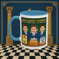 Premium Ready to Go Freemason Design | Accent Coloured 11oz Mug | Helping Hands of the Lodge | Charity Steward - Masonic Mugs
