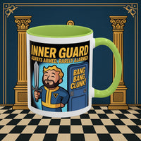 Premium Ready to Go Freemason Design | Accent Coloured 11oz Mug | Inner Guard's Moment | Inner Guard - Masonic Mugs