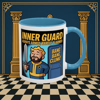 Premium Ready to Go Freemason Design | Accent Coloured 11oz Mug | Inner Guard's Moment | Inner Guard - Masonic Mugs