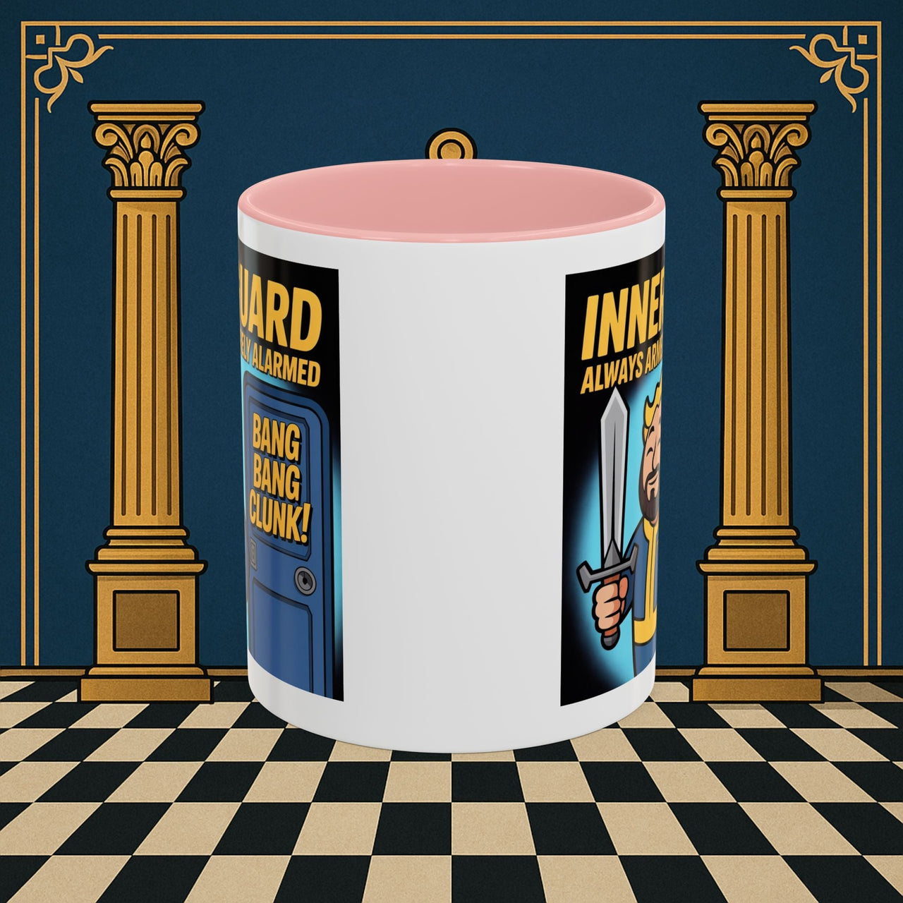 Premium Ready to Go Freemason Design | Accent Coloured 11oz Mug | Inner Guard's Moment | Inner Guard - Masonic Mugs