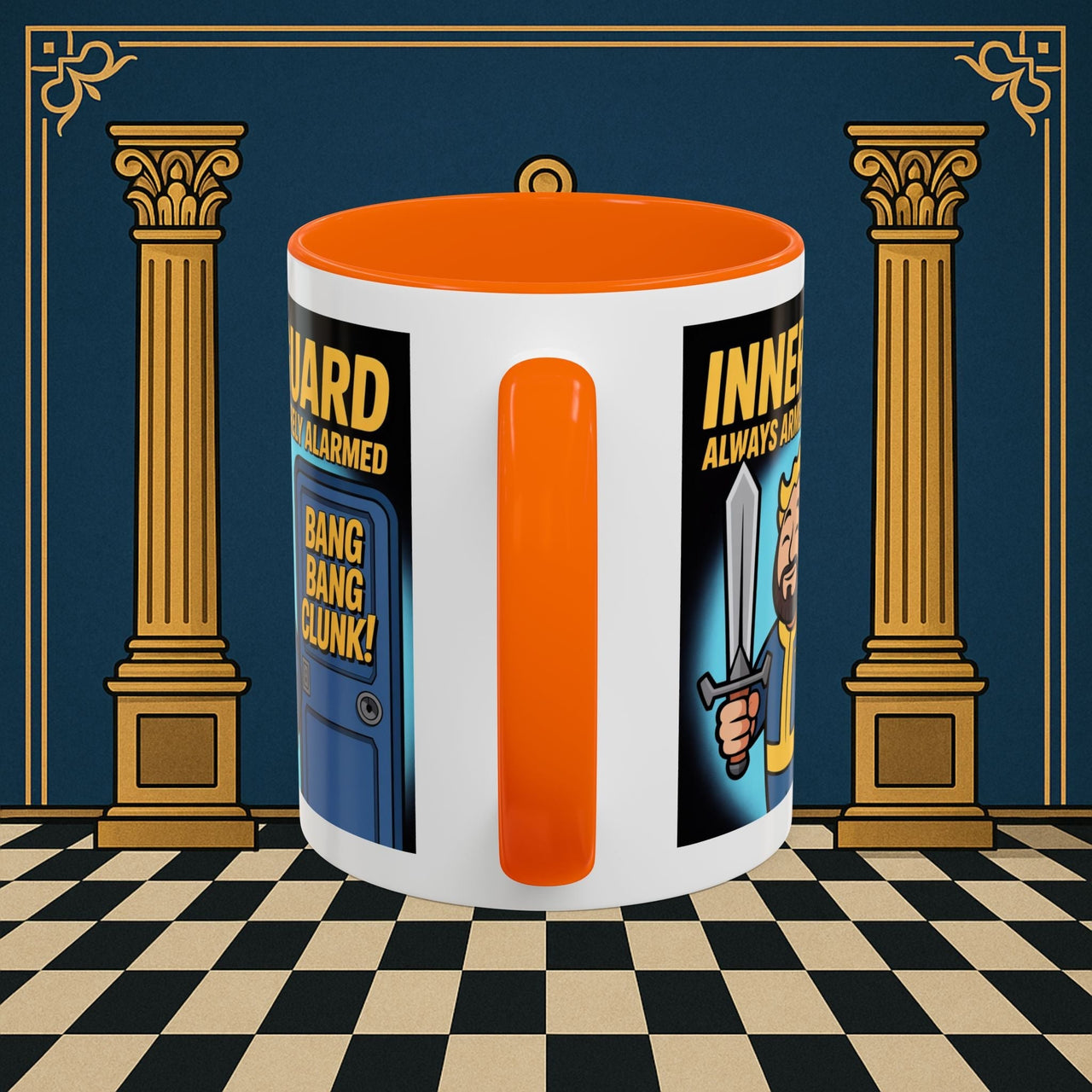 Premium Ready to Go Freemason Design | Accent Coloured 11oz Mug | Inner Guard's Moment | Inner Guard - Masonic Mugs