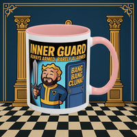 Premium Ready to Go Freemason Design | Accent Coloured 11oz Mug | Inner Guard's Moment | Inner Guard - Masonic Mugs