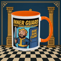 Premium Ready to Go Freemason Design | Accent Coloured 11oz Mug | Inner Guard's Moment | Inner Guard - Masonic Mugs