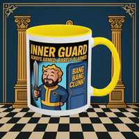Premium Ready to Go Freemason Design | Accent Coloured 11oz Mug | Inner Guard's Moment | Inner Guard - Masonic Mugs