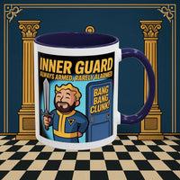 Premium Ready to Go Freemason Design | Accent Coloured 11oz Mug | Inner Guard's Moment | Inner Guard - Masonic Mugs