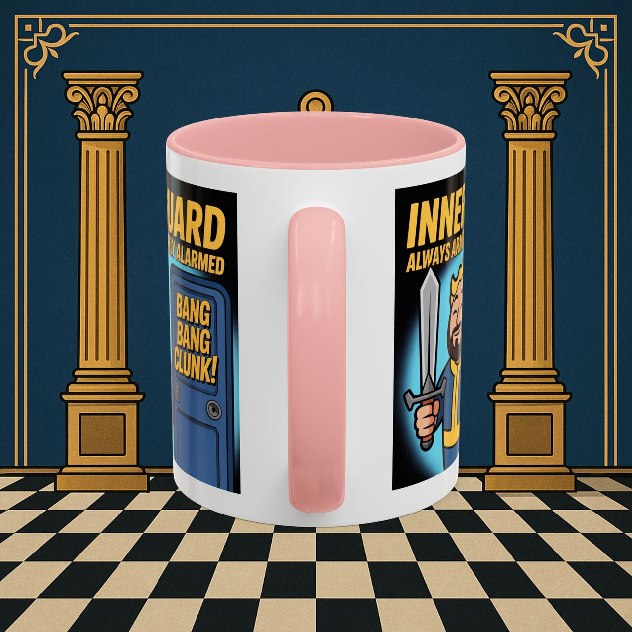 Premium Ready to Go Freemason Design | Accent Coloured 11oz Mug | Inner Guard's Moment | Inner Guard - Masonic Mugs