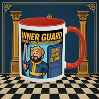 Premium Ready to Go Freemason Design | Accent Coloured 11oz Mug | Inner Guard's Moment | Inner Guard - Masonic Mugs