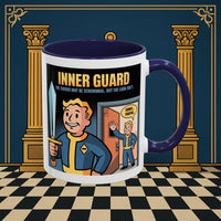 Premium Ready to Go Freemason Design | Accent Coloured 11oz Mug | Inner Guard's Warning | Inner Guard - Masonic Mugs