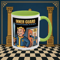 Premium Ready to Go Freemason Design | Accent Coloured 11oz Mug | Inner Guard's Warning | Inner Guard - Masonic Mugs