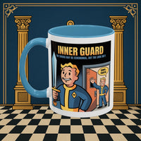 Premium Ready to Go Freemason Design | Accent Coloured 11oz Mug | Inner Guard's Warning | Inner Guard - Masonic Mugs