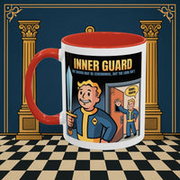 Premium Ready to Go Freemason Design | Accent Coloured 11oz Mug | Inner Guard's Warning | Inner Guard - Masonic Mugs