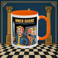 Premium Ready to Go Freemason Design | Accent Coloured 11oz Mug | Inner Guard's Warning | Inner Guard - Masonic Mugs