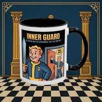 Premium Ready to Go Freemason Design | Accent Coloured 11oz Mug | Inner Guard's Warning | Inner Guard - Masonic Mugs