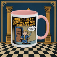 Premium Ready to Go Freemason Design | Accent Coloured 11oz Mug | Knock Knock | Inner Guard - Masonic Mugs