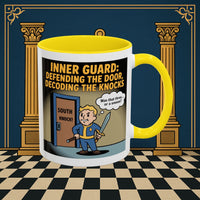 Premium Ready to Go Freemason Design | Accent Coloured 11oz Mug | Knock Knock | Inner Guard - Masonic Mugs