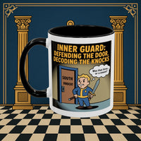 Premium Ready to Go Freemason Design | Accent Coloured 11oz Mug | Knock Knock | Inner Guard - Masonic Mugs