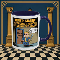 Premium Ready to Go Freemason Design | Accent Coloured 11oz Mug | Knock Knock | Inner Guard - Masonic Mugs