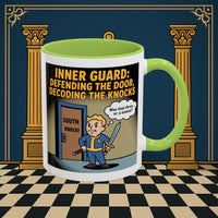 Premium Ready to Go Freemason Design | Accent Coloured 11oz Mug | Knock Knock | Inner Guard - Masonic Mugs