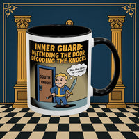 Premium Ready to Go Freemason Design | Accent Coloured 11oz Mug | Knock Knock | Inner Guard - Masonic Mugs