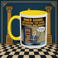 Premium Ready to Go Freemason Design | Accent Coloured 11oz Mug | Knock Knock | Inner Guard - Masonic Mugs
