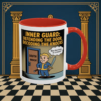 Premium Ready to Go Freemason Design | Accent Coloured 11oz Mug | Knock Knock | Inner Guard - Masonic Mugs