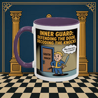 Premium Ready to Go Freemason Design | Accent Coloured 11oz Mug | Knock Knock | Inner Guard - Masonic Mugs