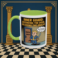 Premium Ready to Go Freemason Design | Accent Coloured 11oz Mug | Knock Knock | Inner Guard - Masonic Mugs