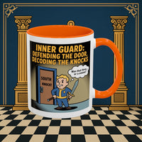 Premium Ready to Go Freemason Design | Accent Coloured 11oz Mug | Knock Knock | Inner Guard - Masonic Mugs