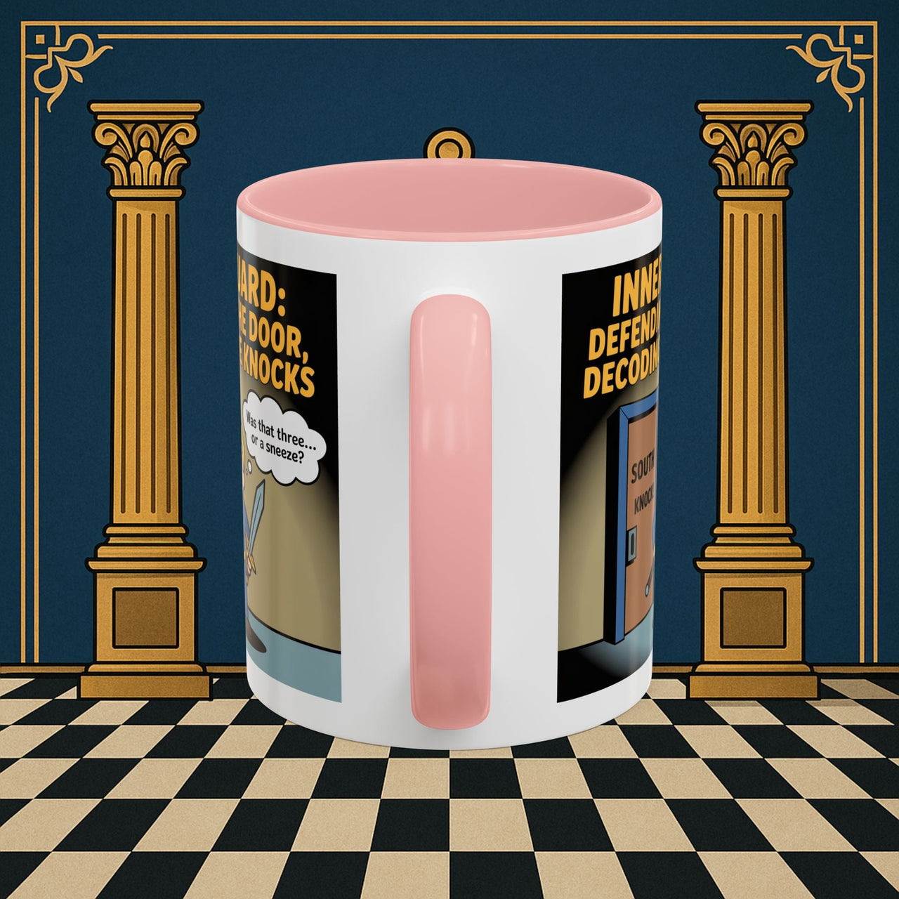 Premium Ready to Go Freemason Design | Accent Coloured 11oz Mug | Knock Knock | Inner Guard - Masonic Mugs