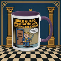 Premium Ready to Go Freemason Design | Accent Coloured 11oz Mug | Knock Knock | Inner Guard - Masonic Mugs