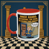 Premium Ready to Go Freemason Design | Accent Coloured 11oz Mug | Knock Knock | Inner Guard - Masonic Mugs