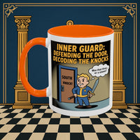 Premium Ready to Go Freemason Design | Accent Coloured 11oz Mug | Knock Knock | Inner Guard - Masonic Mugs