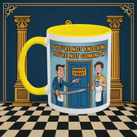 Premium Ready to Go Freemason Design | Accent Coloured 11oz Mug | Knock or Else | Inner Guard - Masonic Mugs