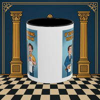 Premium Ready to Go Freemason Design | Accent Coloured 11oz Mug | Knock or Else | Inner Guard - Masonic Mugs