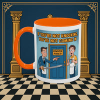 Premium Ready to Go Freemason Design | Accent Coloured 11oz Mug | Knock or Else | Inner Guard - Masonic Mugs
