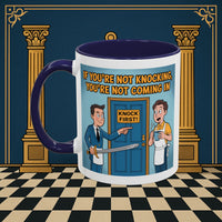 Premium Ready to Go Freemason Design | Accent Coloured 11oz Mug | Knock or Else | Inner Guard - Masonic Mugs