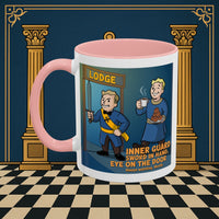Premium Ready to Go Freemason Design | Accent Coloured 11oz Mug | Lodge Security | Inner Guard - Masonic Mugs