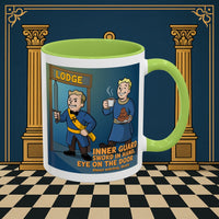 Premium Ready to Go Freemason Design | Accent Coloured 11oz Mug | Lodge Security | Inner Guard - Masonic Mugs
