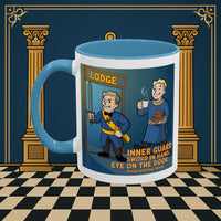 Premium Ready to Go Freemason Design | Accent Coloured 11oz Mug | Lodge Security | Inner Guard - Masonic Mugs