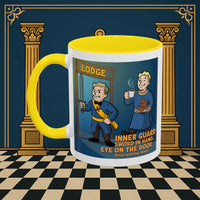 Premium Ready to Go Freemason Design | Accent Coloured 11oz Mug | Lodge Security | Inner Guard - Masonic Mugs