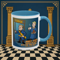 Premium Ready to Go Freemason Design | Accent Coloured 11oz Mug | Lodge Security | Inner Guard - Masonic Mugs