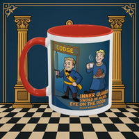 Premium Ready to Go Freemason Design | Accent Coloured 11oz Mug | Lodge Security | Inner Guard - Masonic Mugs