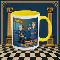 Premium Ready to Go Freemason Design | Accent Coloured 11oz Mug | Lodge Security | Inner Guard - Masonic Mugs