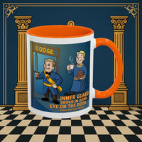 Premium Ready to Go Freemason Design | Accent Coloured 11oz Mug | Lodge Security | Inner Guard - Masonic Mugs