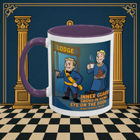 Premium Ready to Go Freemason Design | Accent Coloured 11oz Mug | Lodge Security | Inner Guard - Masonic Mugs